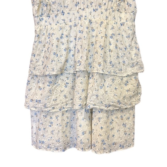 1. State Women's Ivory Eyelet Floral Tiered-Hem Dress Size L - Picture 8 of 9